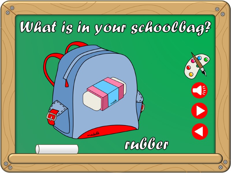 What is in your schoolbag? rubber